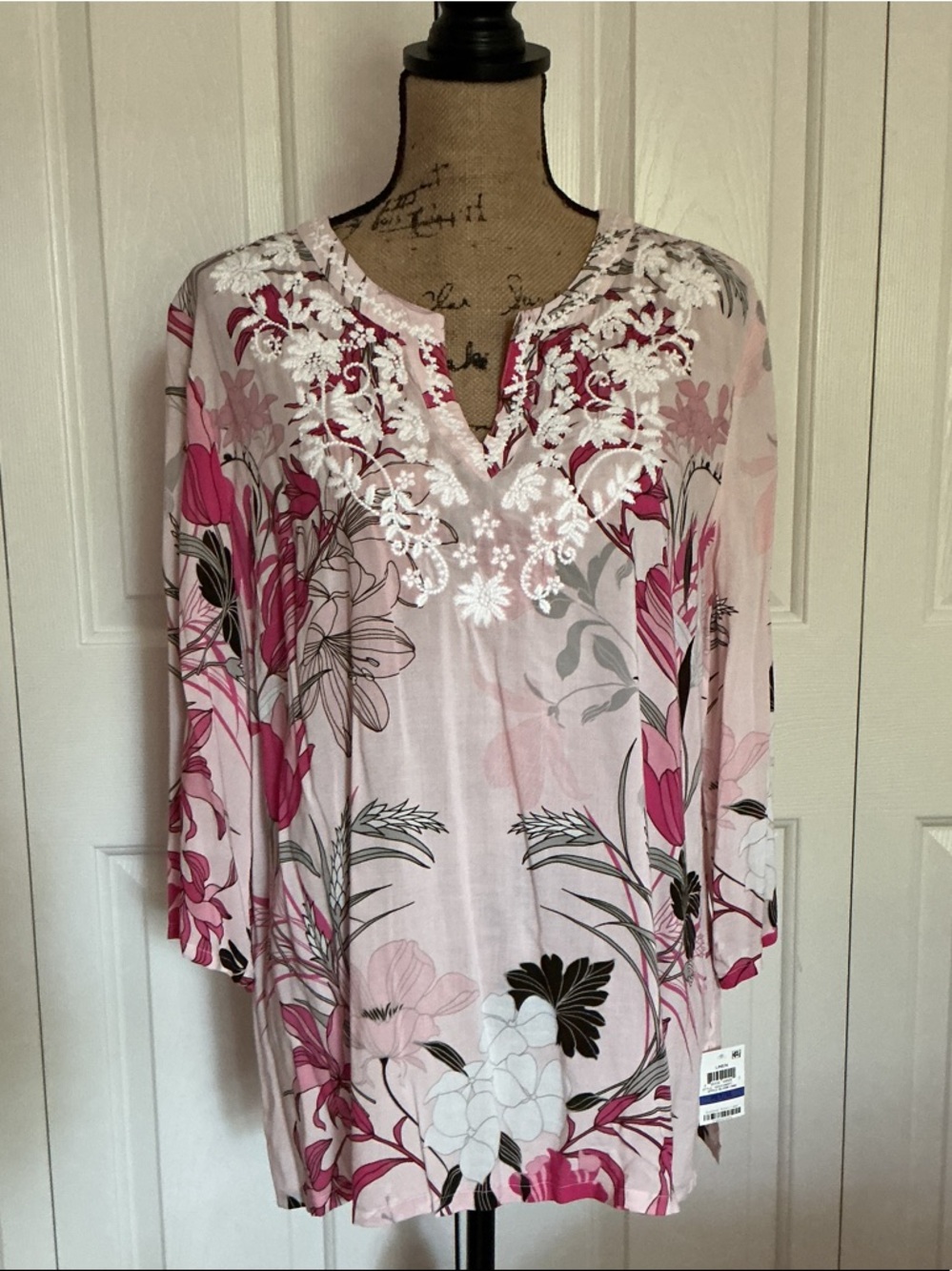 Charter Club Embroidered V-Neck Top
